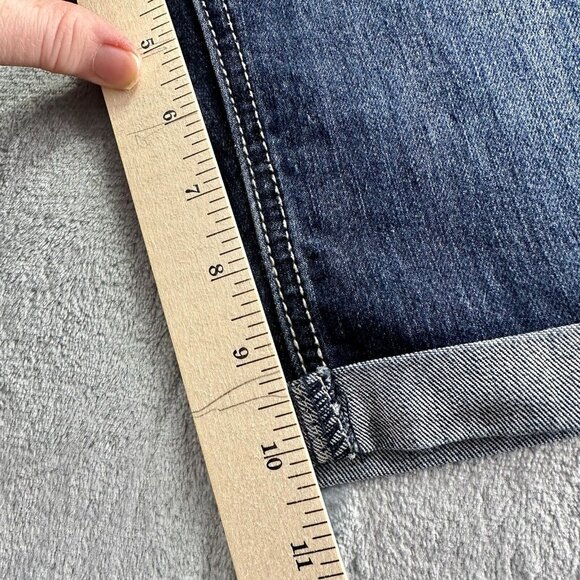 Christopher & Banks Rhinestone Jean Shorts Sz 6 Blue Pockets Flowers Cuffed EUC - Picture 8 of 14